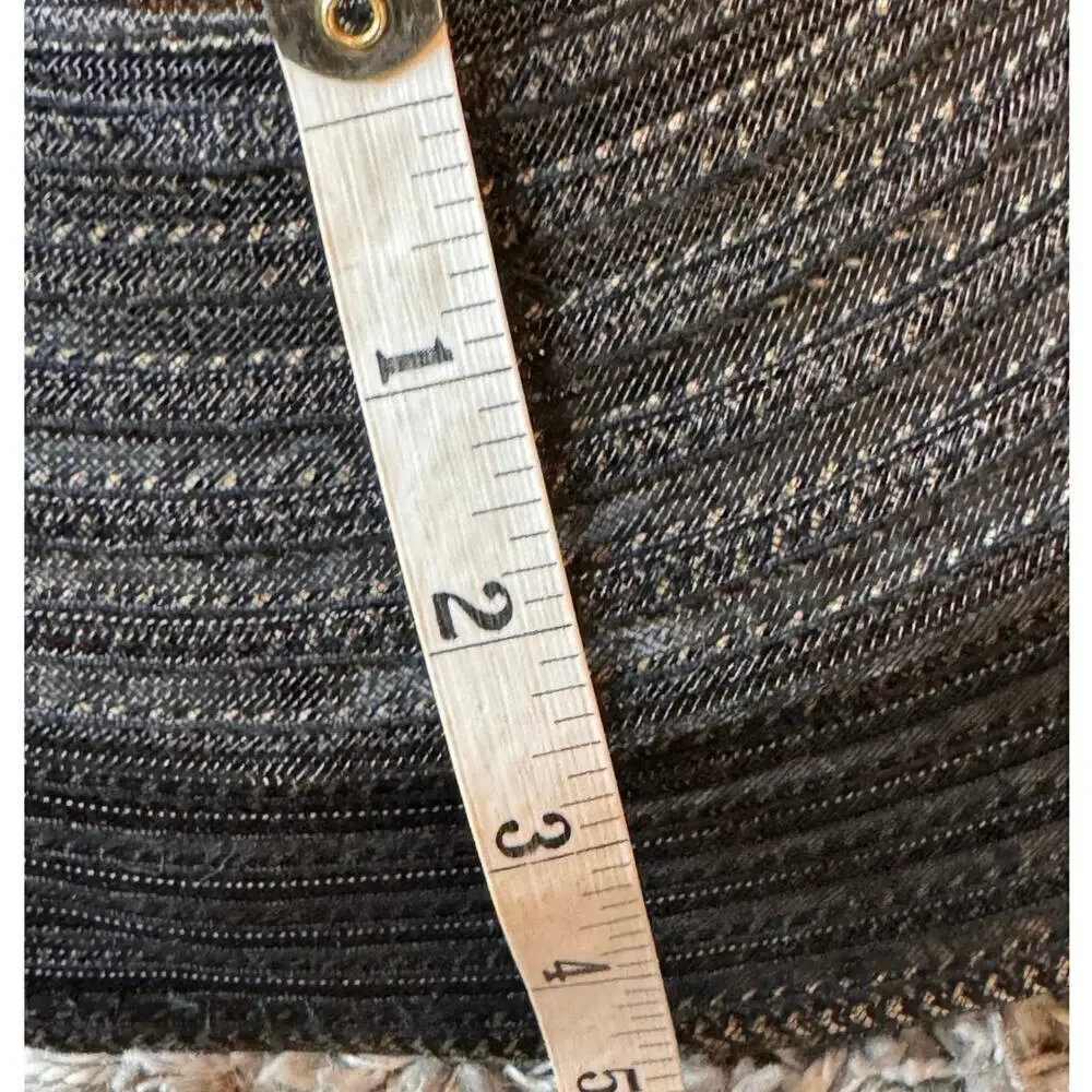 Daniele Meucci Black and Tan Paper Straw Sun Hat Women's One Size